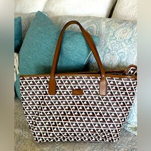 Ralph Lauren Multi Color Romilly Tile II Classic Tote Shoulder Bag